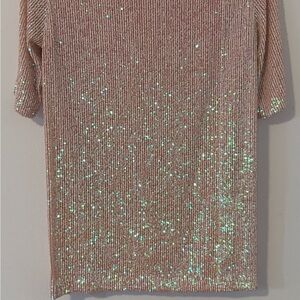 Sequin Embellished Pink Tunic Top/Mini Dress